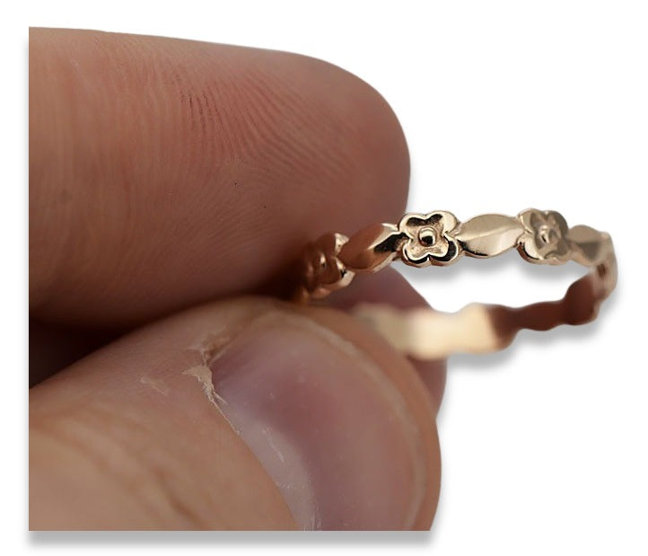 Vintage rose pink 14k 585 gold Vintage ring vrn186