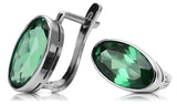 Vintage 925 Silver emerald earrings vec001s Russian Soviet style vec001s-em