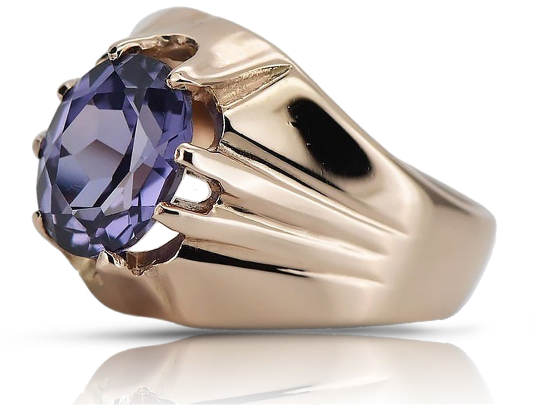 Vintage Rose pink 14k Gold 585 alexandrite Ring Vintage vrc016r vrc016r-ax