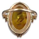 Vintage rose 14k 585 gold amber ring vrab017