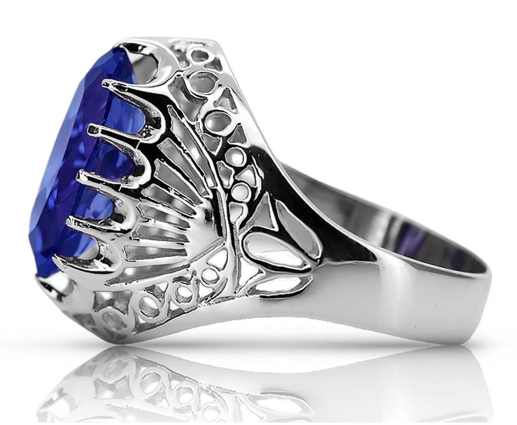 Vintage silver 925 Sapphire ring vrc020s Vintage
