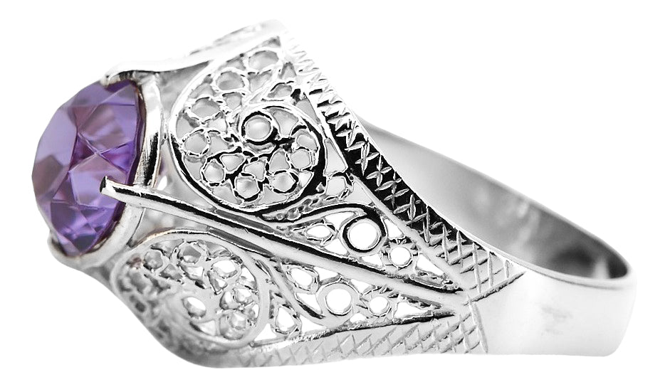 Silver 925 Alexandrite ring vrc026s Vintage