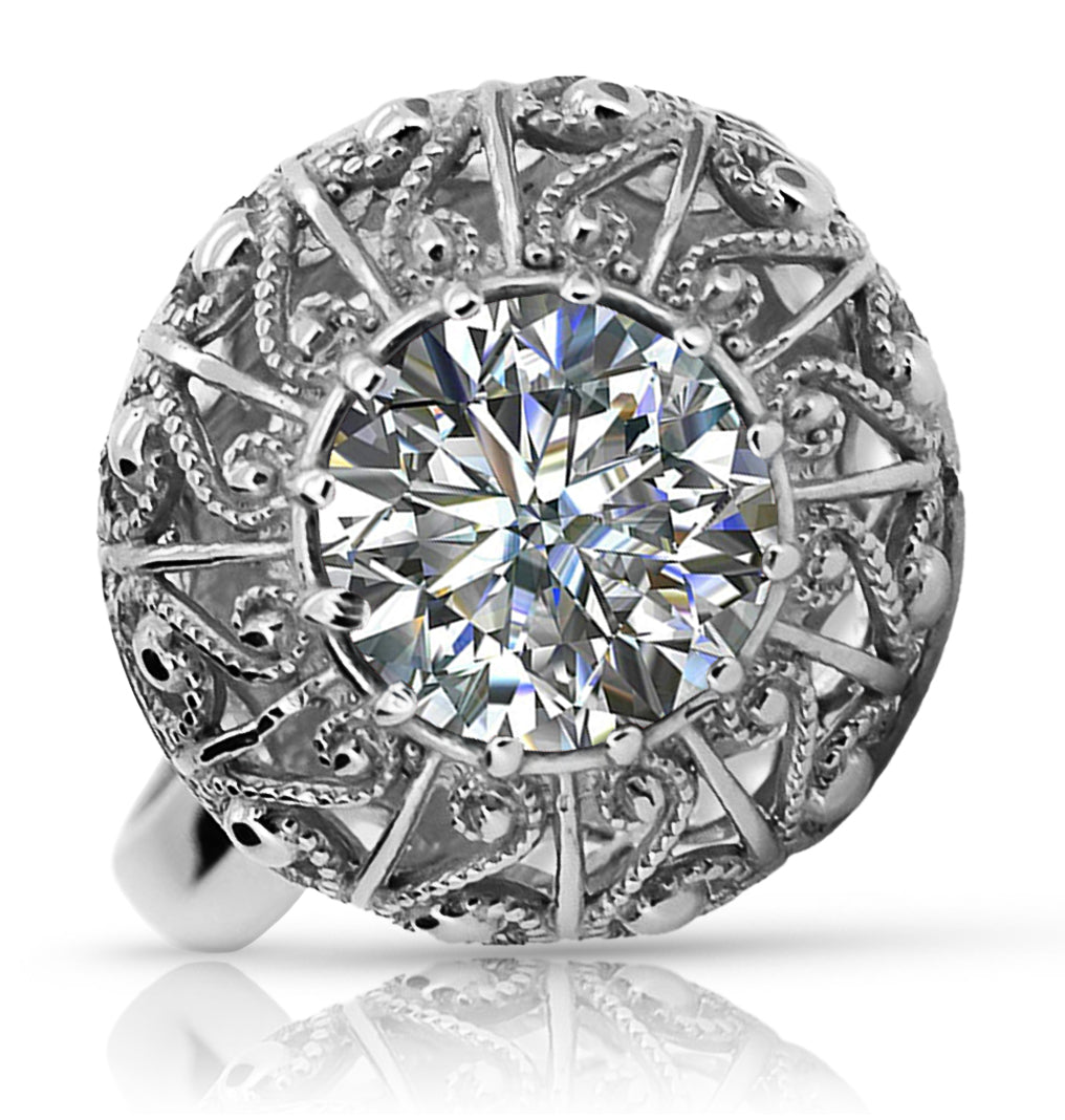 Vintage silver 925 Zircon ring vrc059s Vintage