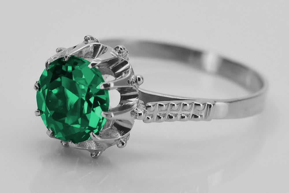 Vintage silver 925 Emerald ring vrc045s Vintage vrc045s-em