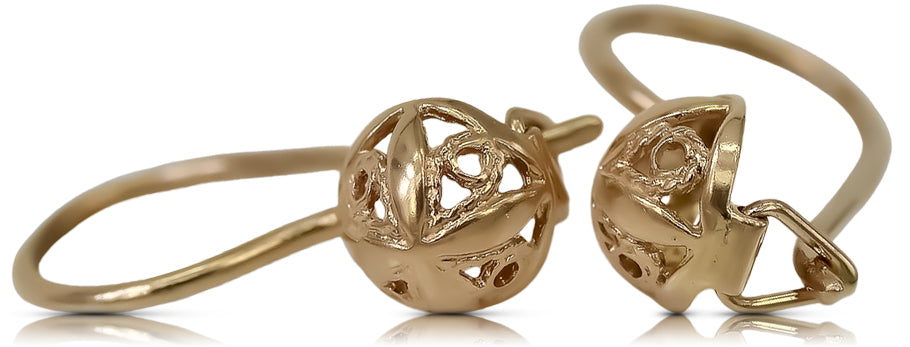 Earrings in Vintage rose 14k gold 585 flower Vintage ven197
