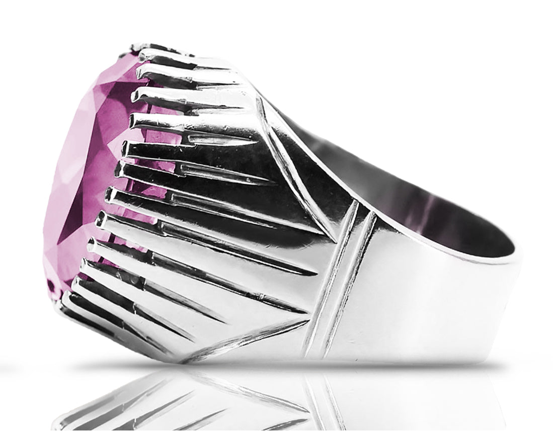 Vintage silver 925 Amethyst ring vrc048s Vintage Russian Soviet style