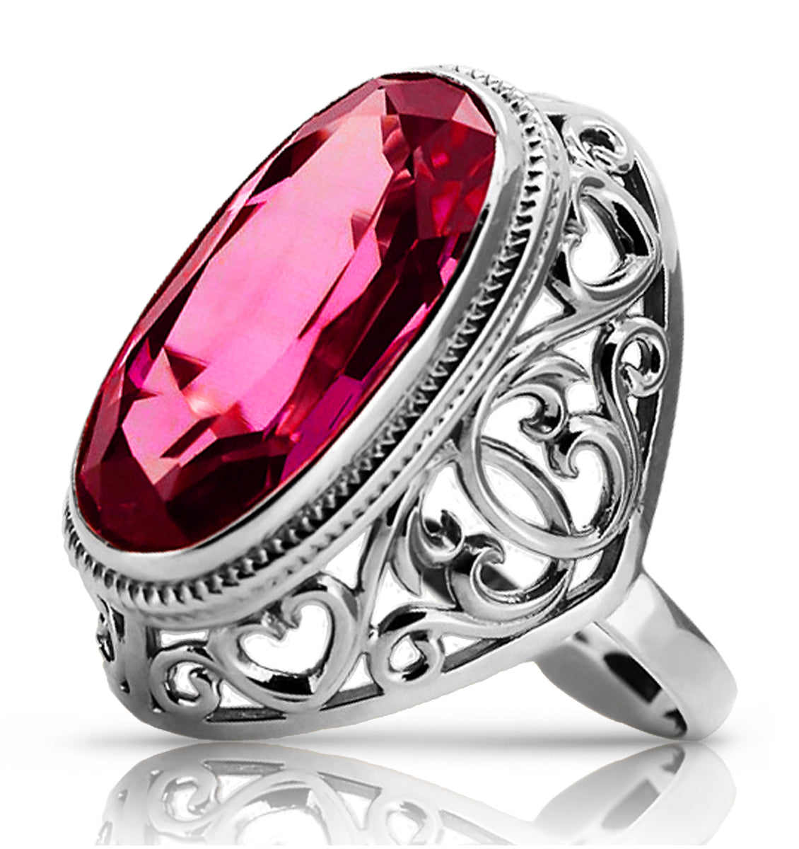 Silver 925 Soviet Russian style ruby ring vrc184s Vintage