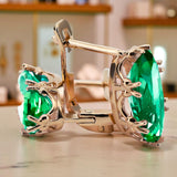 Vintage style Ring Emerald Original Vintage 14K Rose Gold vec021r