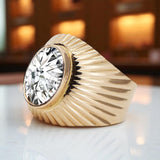 Vintage style Ring Zircon Original Vintage 14K Rose Gold vrc127r