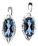 Vintage 925 Silver aquamarine earrings vec141s Russian Soviet style vec141s-aq