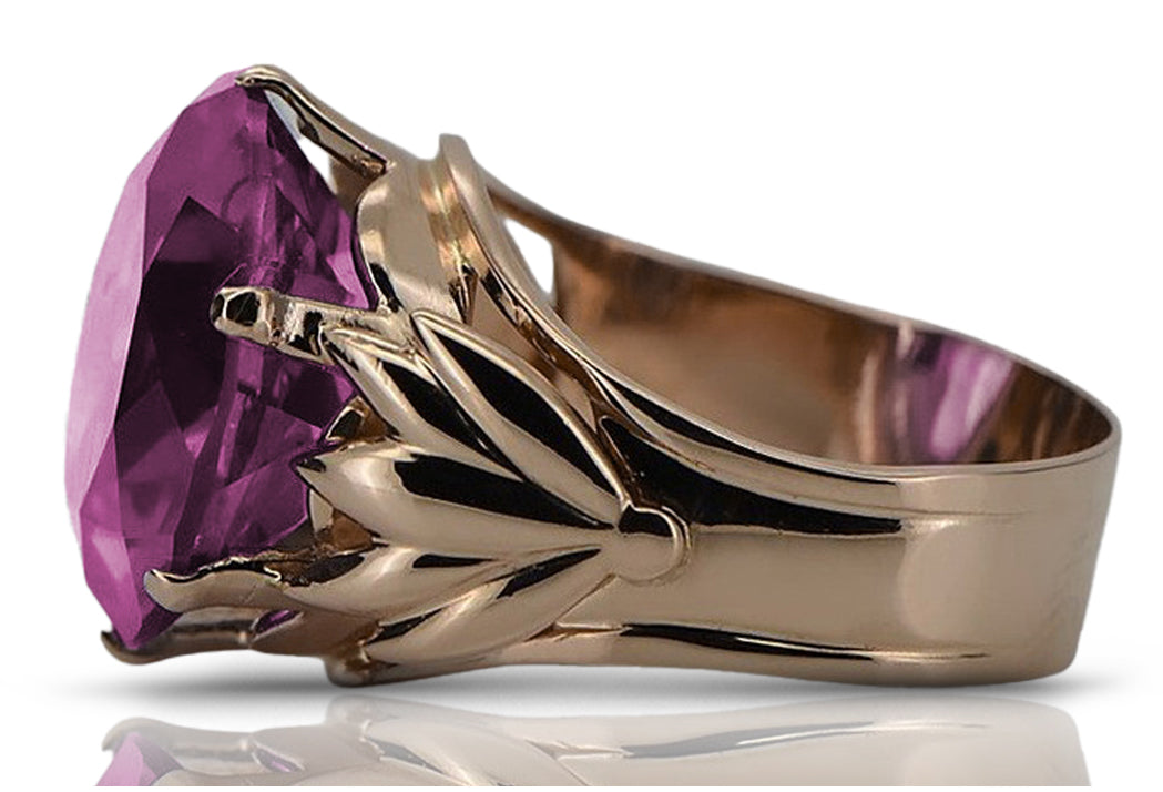 Vintage rose pink 14k gold 585 Amethyst ring vrc029 Vintage