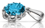 Pendant Aquamarine Sterling silver 925 Vintage craft vpc008s vpc008s-aq