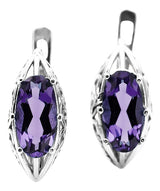 Vintage 925 Silver alexandrite earrings vec141s Russian Soviet style vec141s-ax