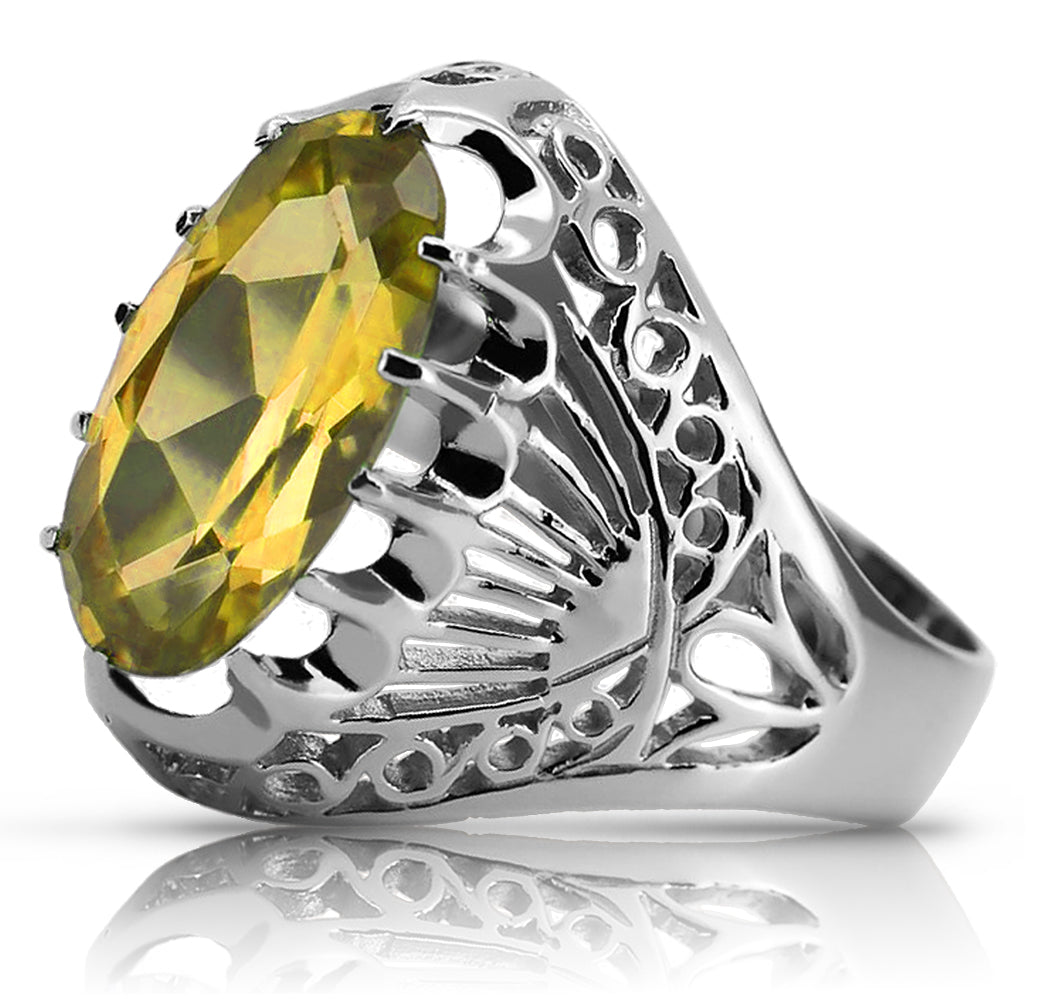 Vintage silver 925 Peridot ring vrc020s Vintage