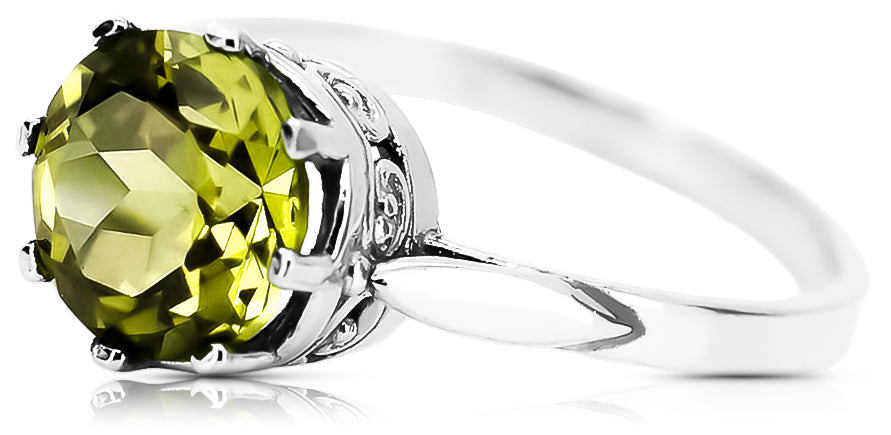 Ring Yellow Peridot Sterling silver 925 Vintage style vrc366s vrc366s-yp