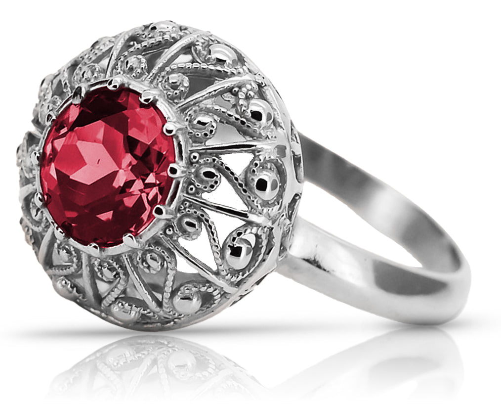 Vintage silver 925 Ruby ring vrc059s Vintage vrc059s-rb