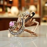 Vintage style Earrings Amethyst Original Vintage 14K Rose White Gold vec093rw vec093rw-am