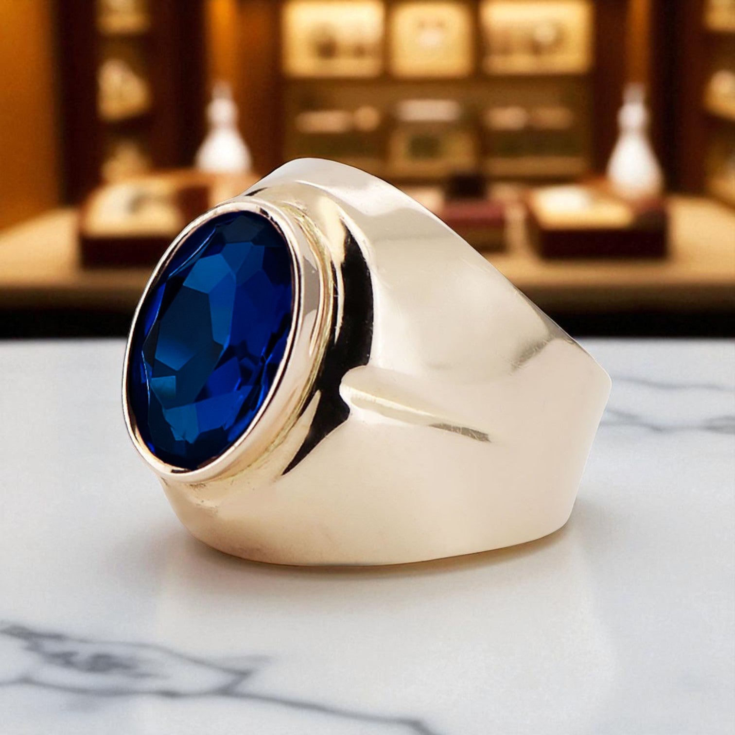 Vintage Jewlery Ring Sapphire Original Vintage 14K Rose Gold vrc296r vrc296r-sp