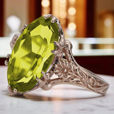 Vintage rose pink 14k gold 585 Peridot ring vrc084 Vintage