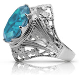 Vintage silver 925 Aquamarine ring vrc031s Vintage vrc031s-aq