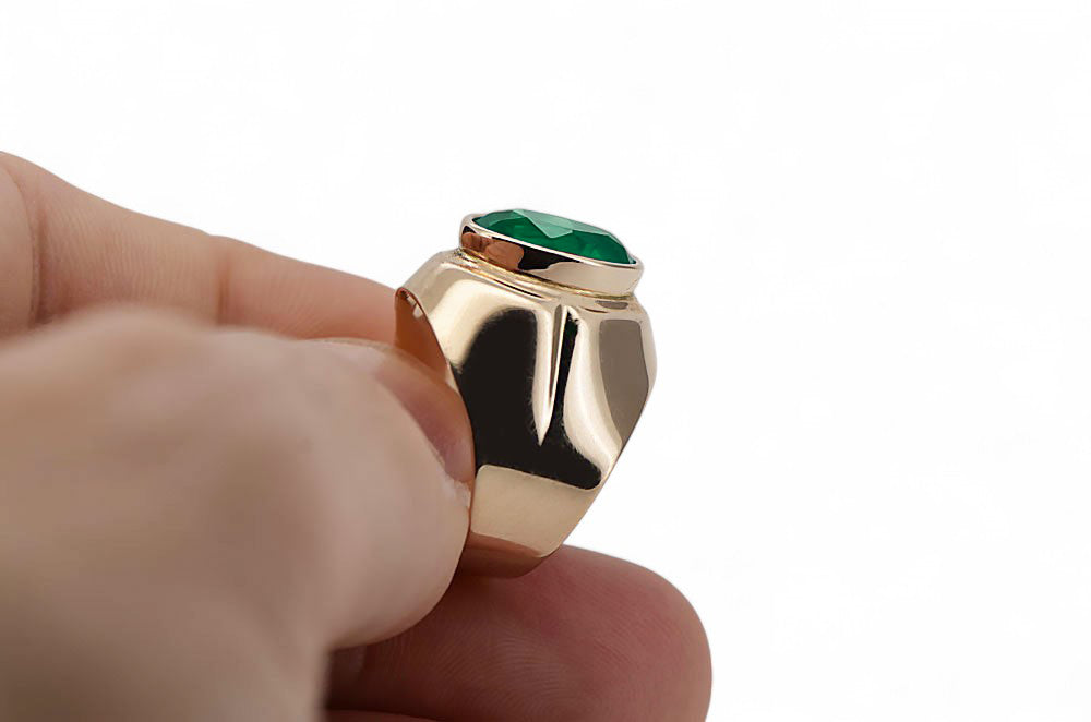 Ring Vintage Jewlery Emerald Original Vintage 14K Rose Gold vrc296r vrc296r-em