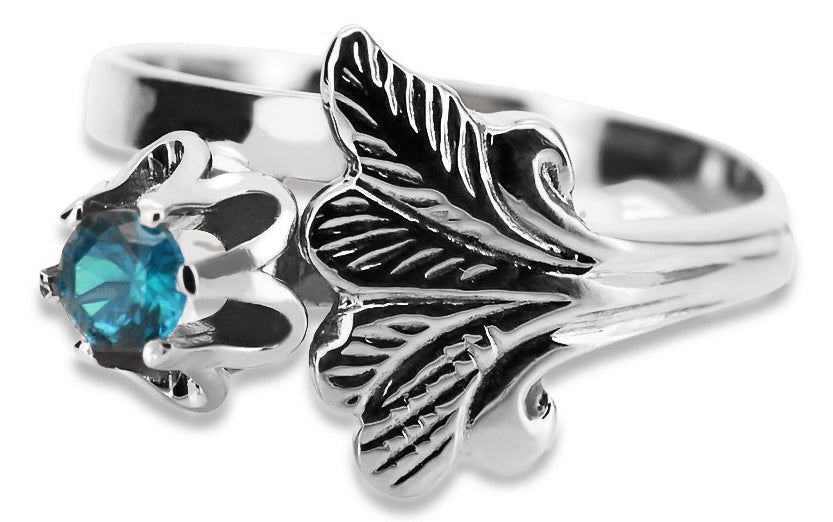 Vintage silver 925 Aquamarine ring vrc169s Vintage vrc169s-aq