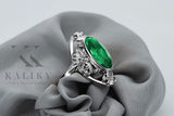 Vintage silver 925 Emerald ring vrc014s Vintage vrc014s-em