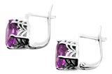 Silver 925 Russian style amethyst earrings vec003s Vintage Russian Soviet style