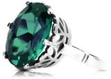 Silver 925 Emerald ring vrc130s Vintage vrc130s-em