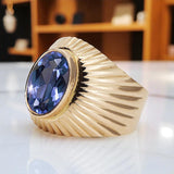 Vintage rose pink 14k gold 585 Alexandrite ring vrc127r Russian Soviet Vintage style