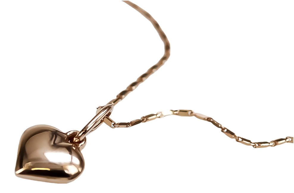 Vintage rose pink 14k 585 gold Vintage heart pendant vpn024