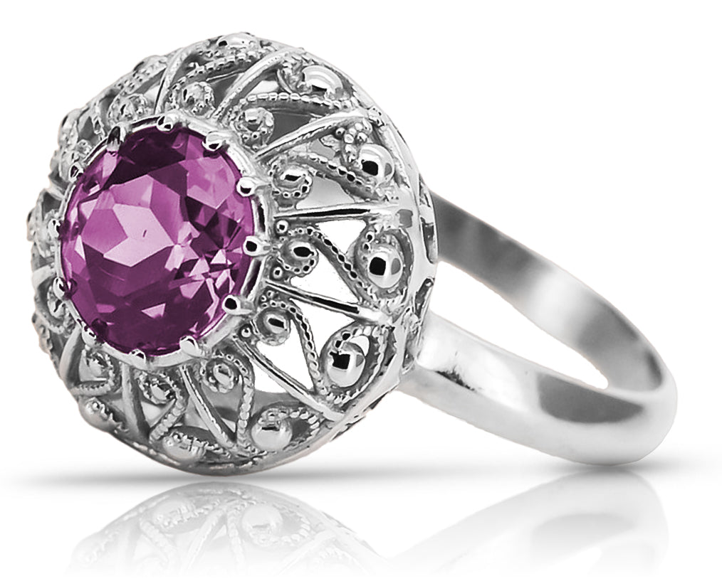 Vintage silver 925 Amethyst ring vrc059s Vintage