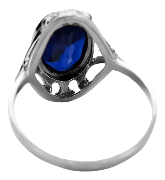 Ring Vintage Jewlery Sapphire Sterling silver 925 vrc128s vrc128s-sp