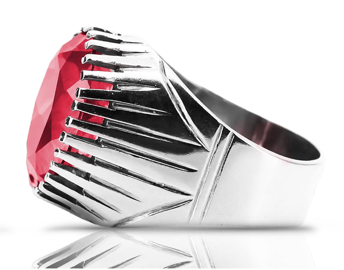 Vintage silver 925 Ruby ring vrc048s Vintage Russian Soviet style