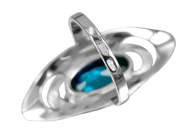 Vintage silver 925 Aquamarine Ring vrc189s vrc189s-aq