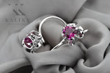 Silver 925 amethyst earrings vec035s Vintage Russian Soviet style vec035s-am