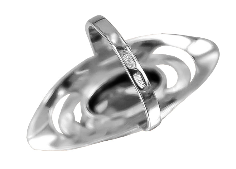 Vintage Silver 925 Ring with Oval Cubic Zirconia