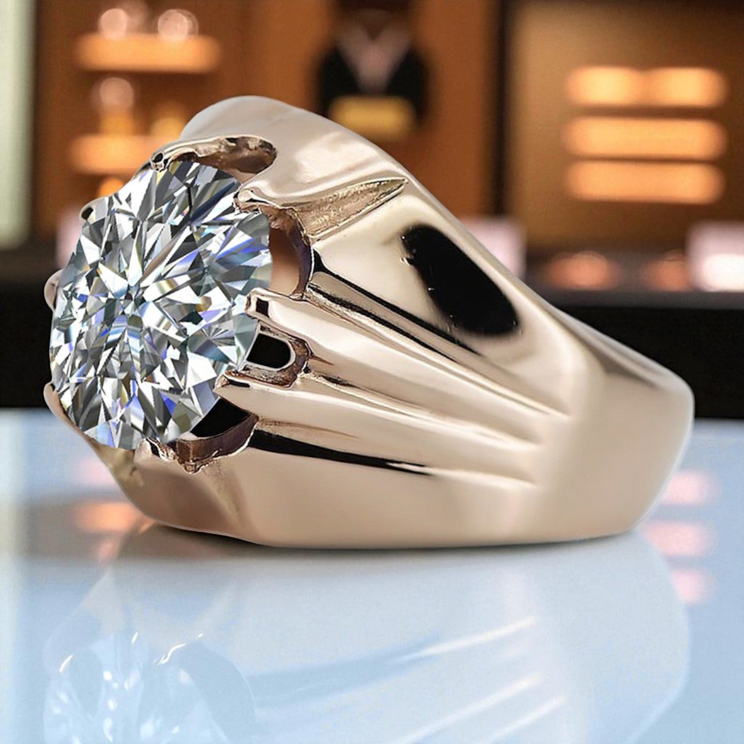 Vintage Rose pink 14k Gold 585 cubic zircon Ring Vintage vrc016