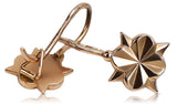 Vintage rose pink 14k 585 gold Vintage flower earrings ven002