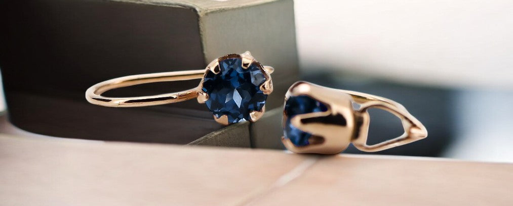 Sapphire Original Vintage 14K Rose Gold Earrings Vintage craft vec056r vec056r-sp