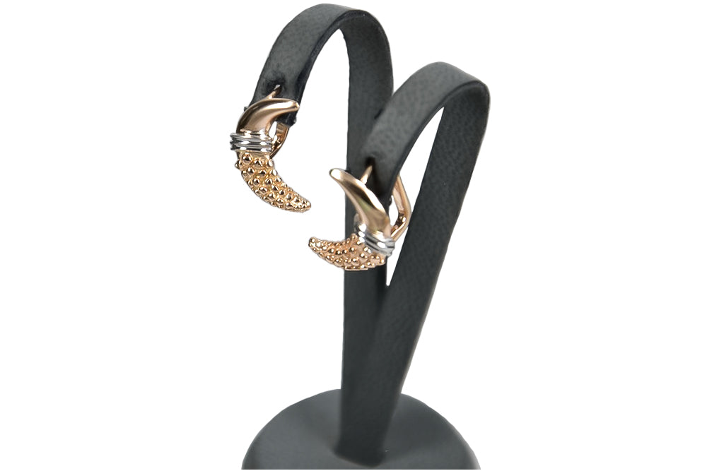 Vintage rose pink 14k 585 gold Vintage leaf earrings ven061