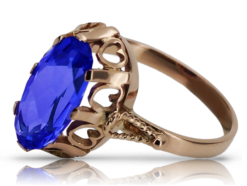 Vintage rose pink 14k gold 585 Sapphire ring vrc134 Vintage vrc134r-sp