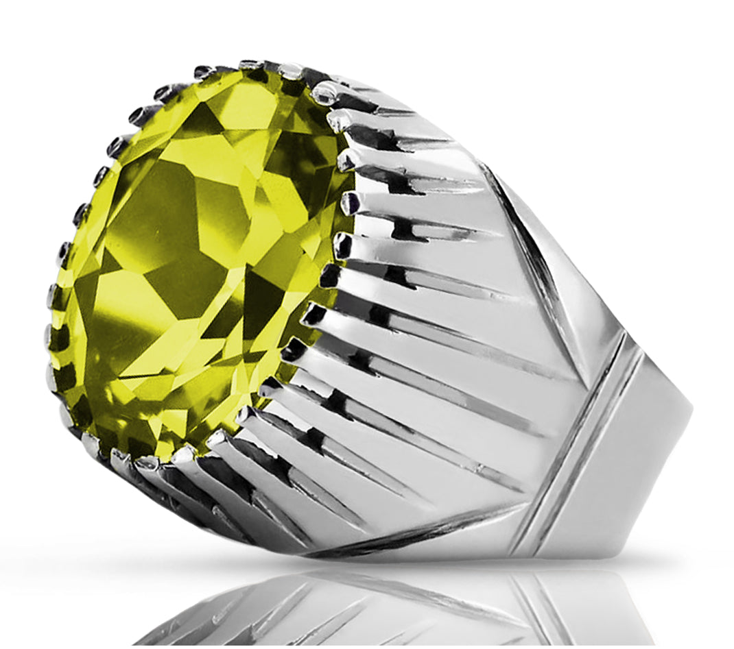 Vintage silver 925 Peridot ring vrc048s Vintage Russian Soviet style vrc048s-yp