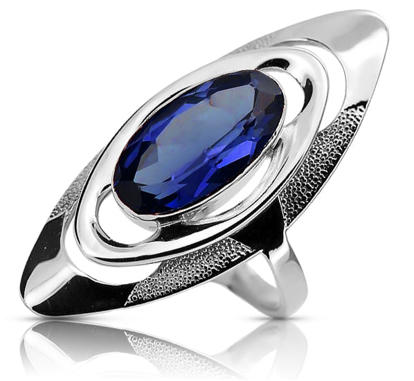 Vintage silver 925 Sapphire Ring vrc189s vrc189s-sp