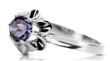 Vintage style Ring Alexandrite Sterling silver 925 vrc004s