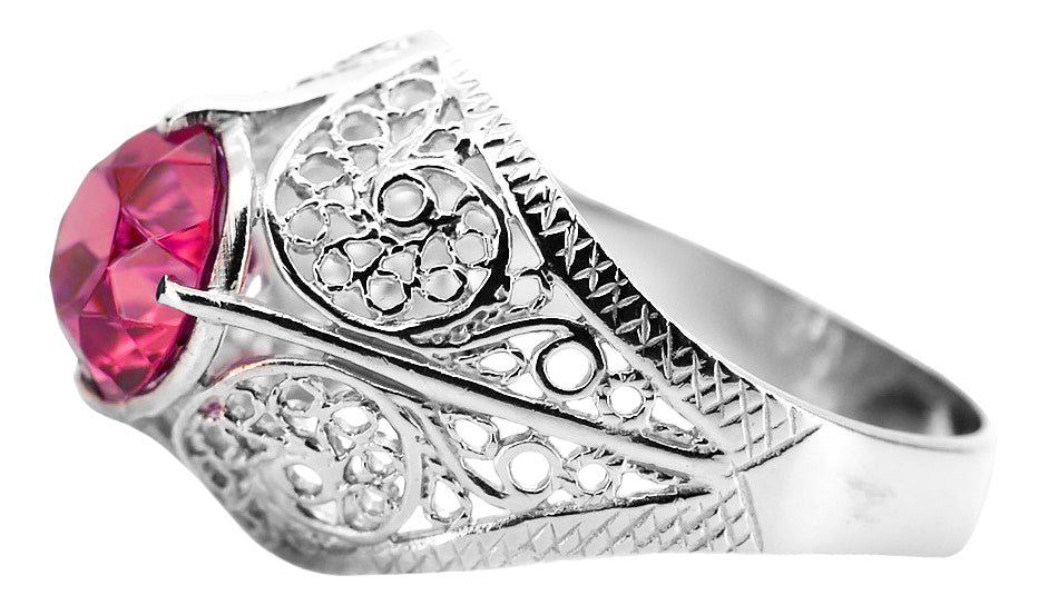 Silver 925 Ruby ring vrc026s Vintage