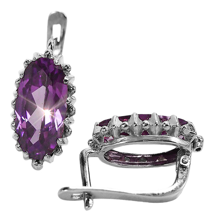 Silver 925 Vintage amethyst earrings vec174s vec174s-am
