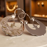 Vintage rose pink 14k 585 gold  Vintage Gipsy earrings ven033