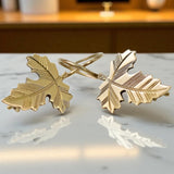 Vintage rose pink 14k 585 gold Vintage leaf earrings ven140