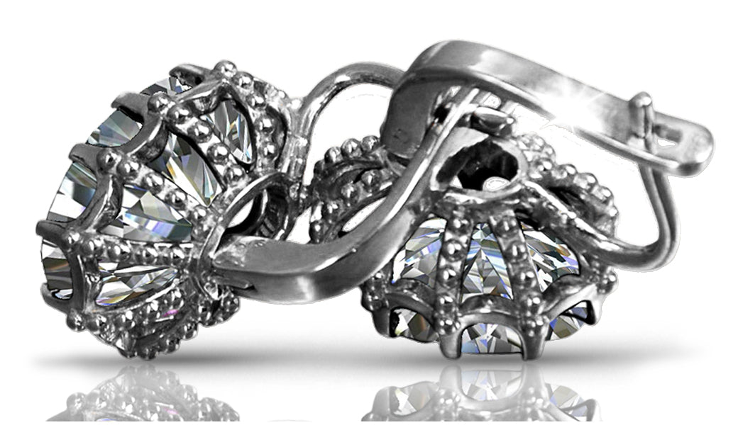 Vintage 925 Silver zircon earrings vec079s Vintage vec079s-zi